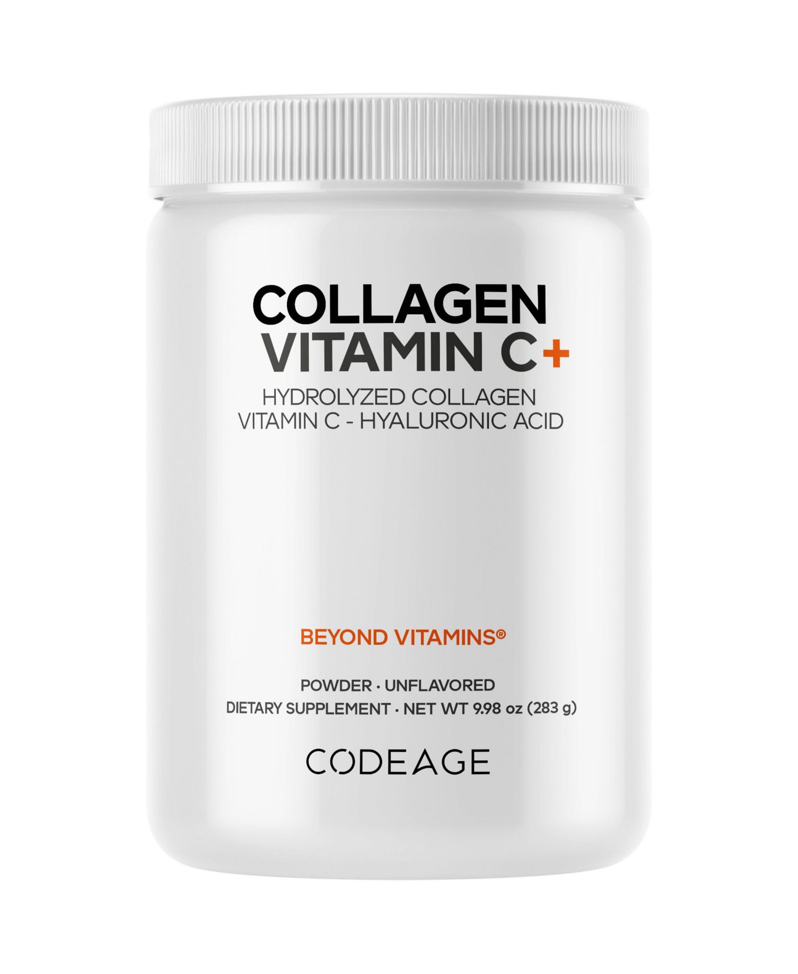 Codeage Коллагеновый пептид в порошке + Vitamin C, ферменты пищеварения, гиалуроновая кислота, 18 аминокислот - Hydrolyzed Collagen Protein, Unflavored - 9.98 oz