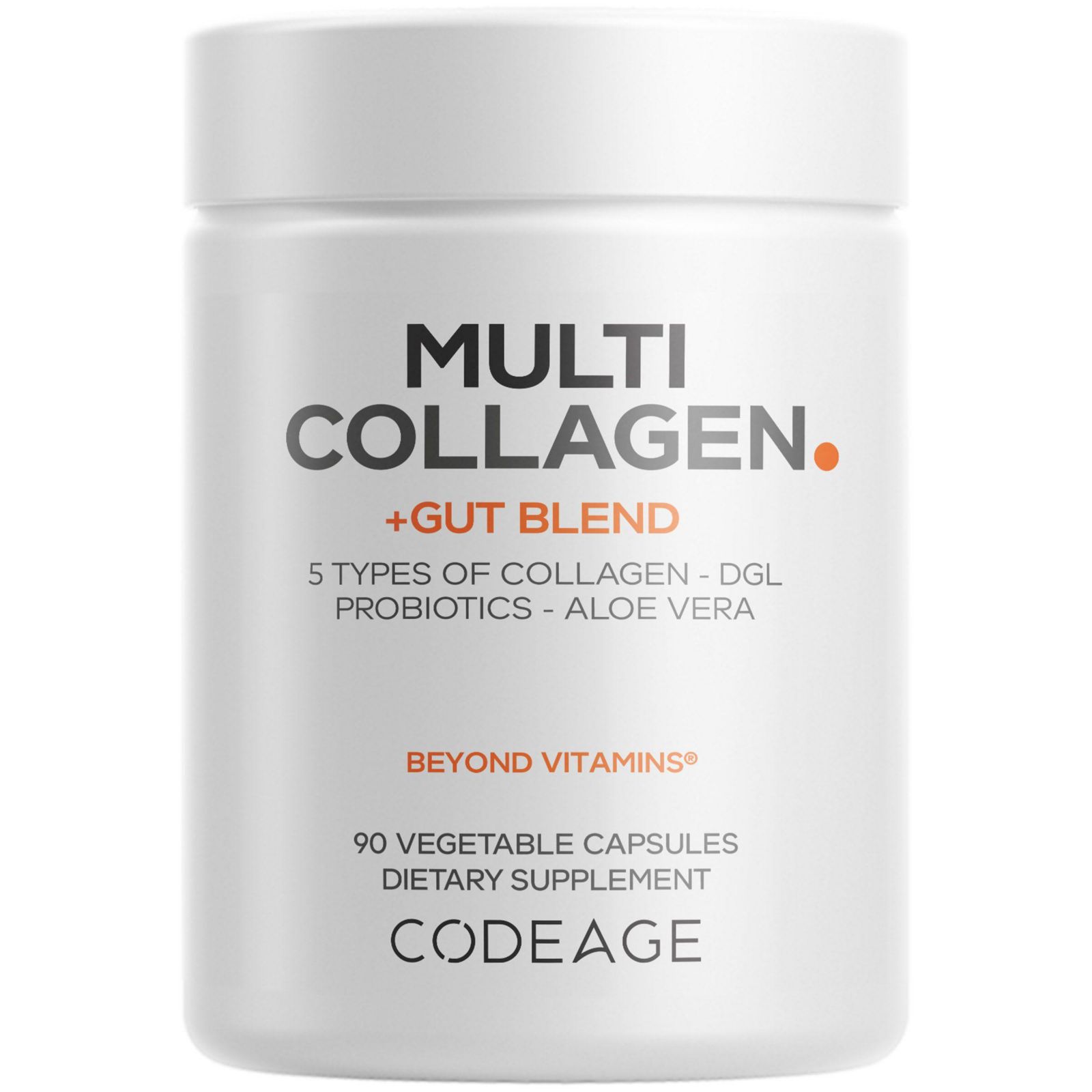 Добавка Codeage Multi Collagen + Gut Blend, пробиотики, DGL, алоэ вера, мята, скользкий вяз, 90 капсул