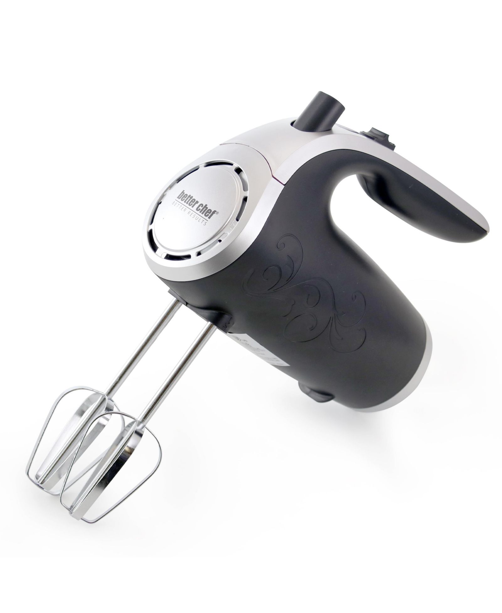 Better Chef 5-Speed 150-Watt Hand Mixer Black w/ Silver Accents