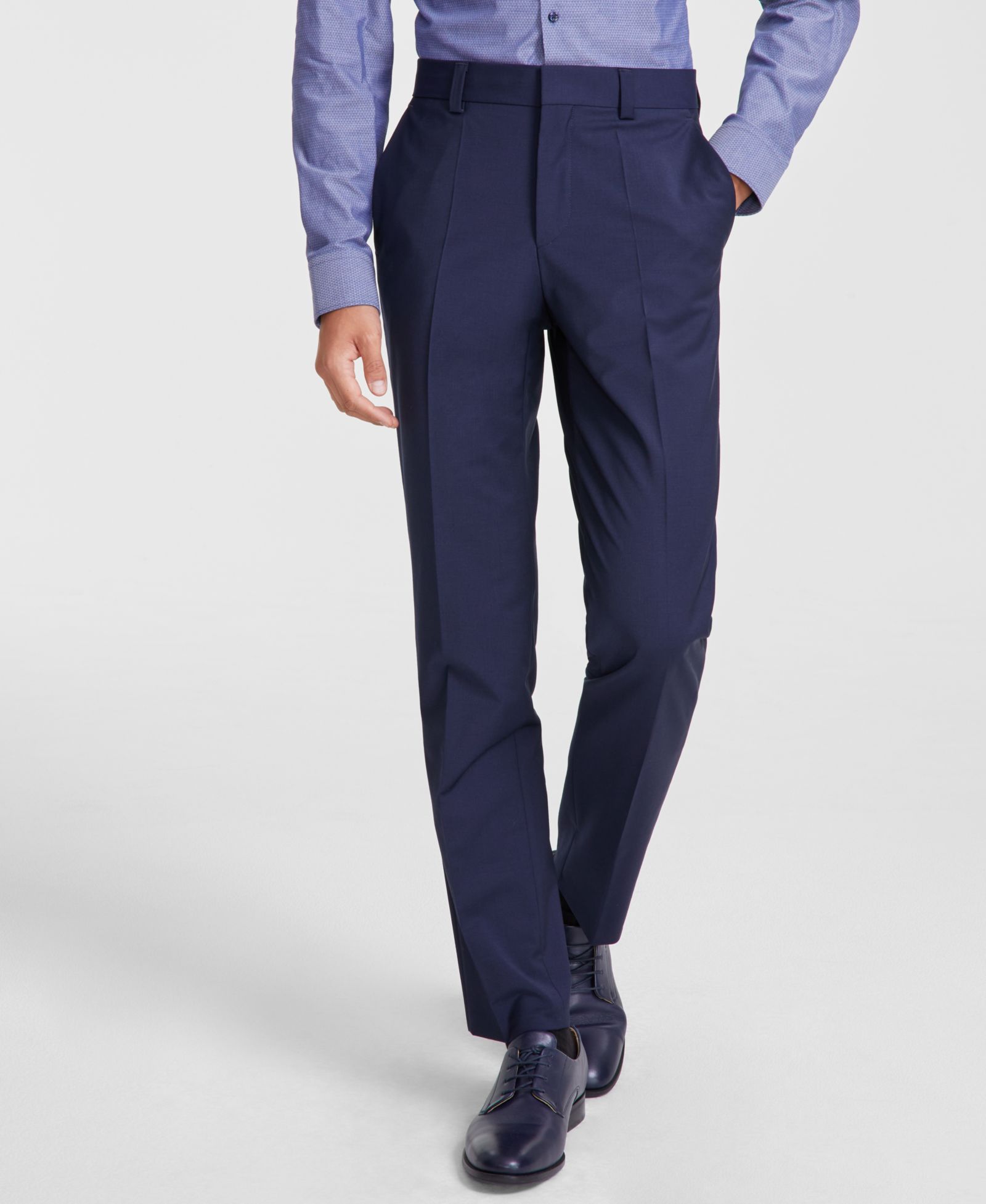 HUGO by Hugo Boss Men's Modern-Fit Solid Wool-Blend Suit Trousers