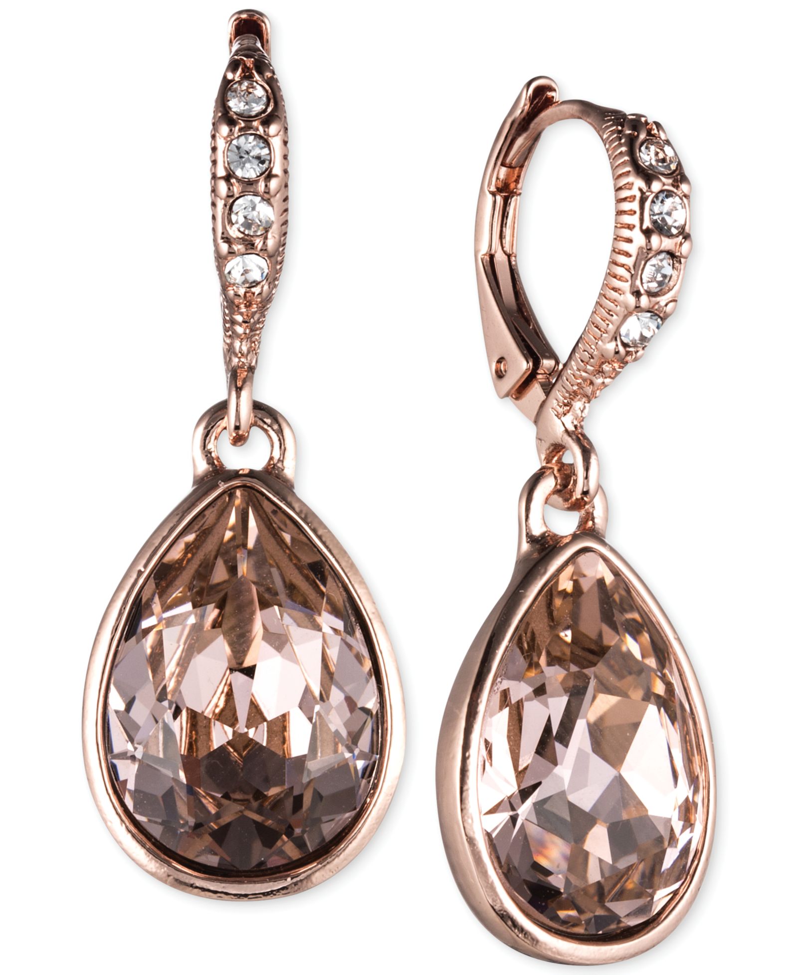 Серьги Givenchy Rose Gold-Tone Crystal Drop