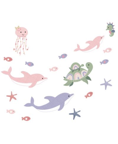 Наклейки на стену Lambs & Ivy Sea Dreams Dolphins/Turtles/Fish Underwater/Nautical