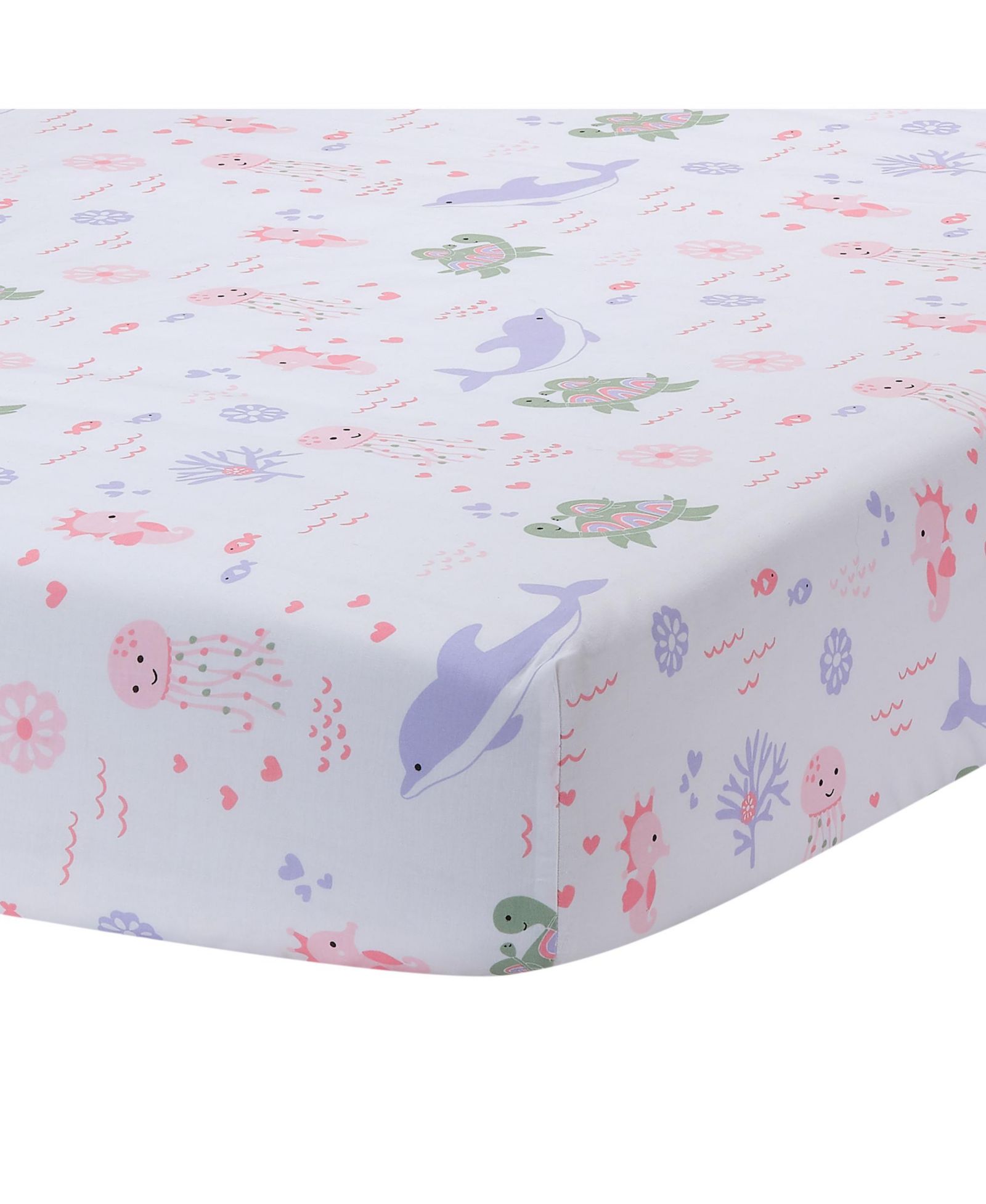 Lambs & Ivy Lambs and Ivy Sea Dreams Soft White 100% Cotton Nautical Ocean Fitted Crib Sheet