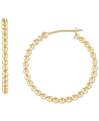 Серьги-кольца Small Hoop из полированного бисера 10k Gold, 25mm