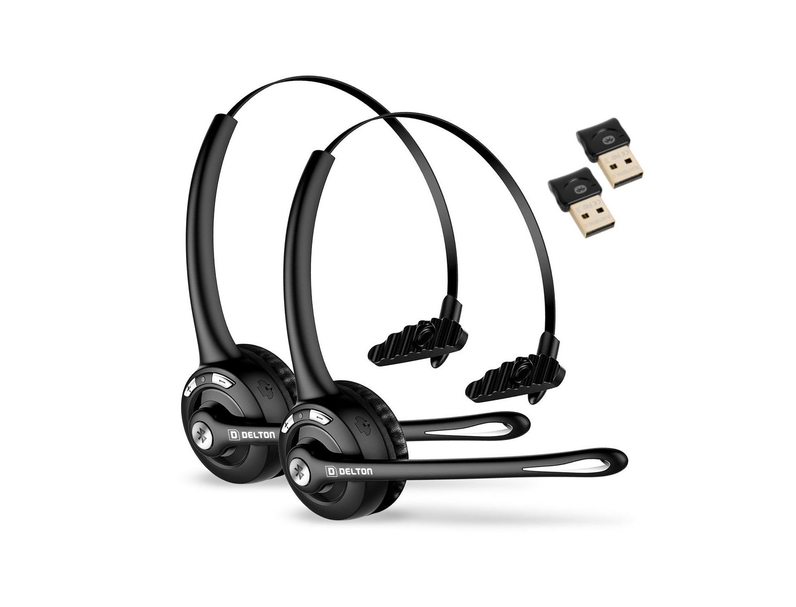 Delton 10X Wireless Bluetooth Auto-Pairing Headset, 2-Pack