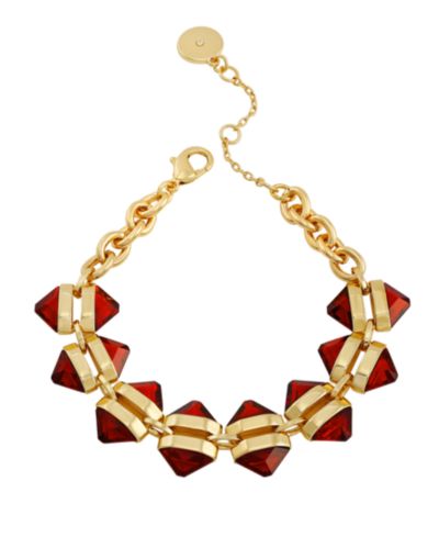 Браслет Vince Camuto Imitation Red Siam Epoxy Gold-Tone Cable Chain