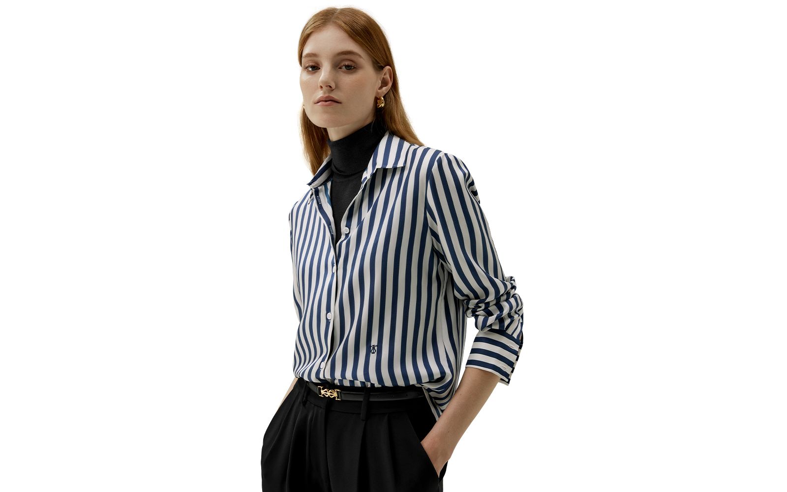 Женская шелковая рубашка LILYSILK Classic Striped Silk