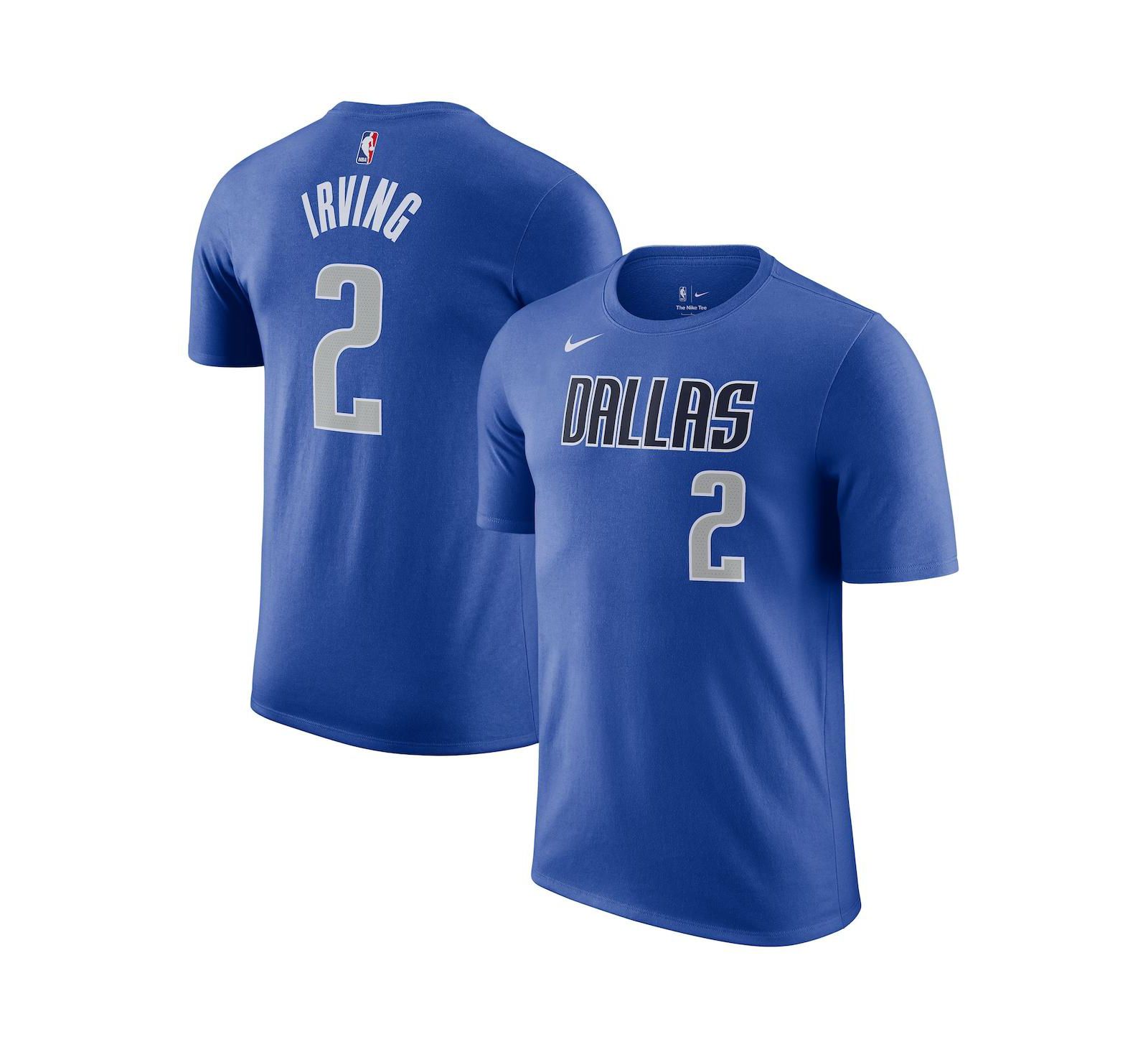 Men's Nike Kyrie Irving Blue Dallas Mavericks Icon Name and Number T-shirt