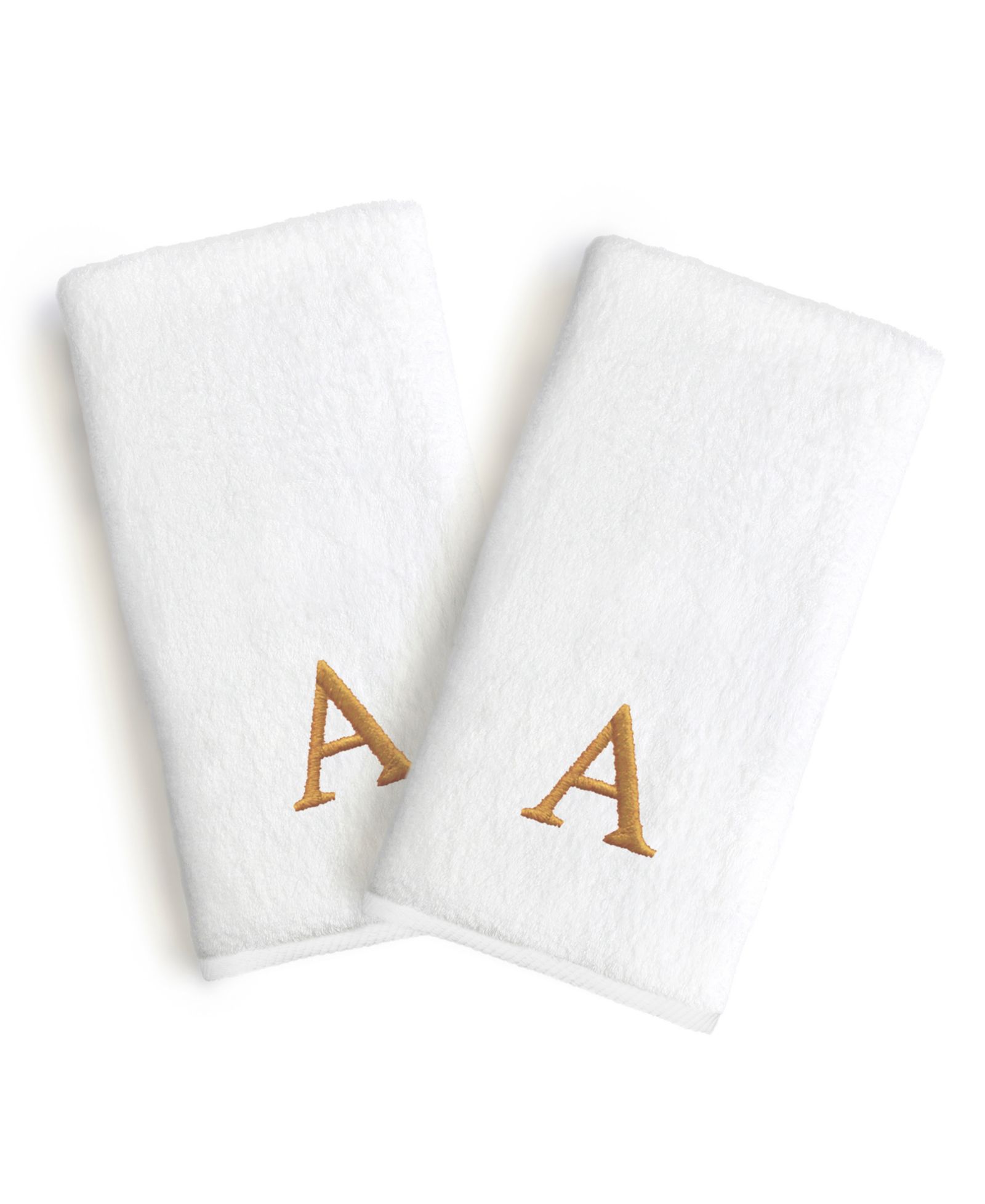 Полотенца для рук Linum Home Bookman Gold Font Monogrammed 100% Turkish Cotton, 16" x 30"