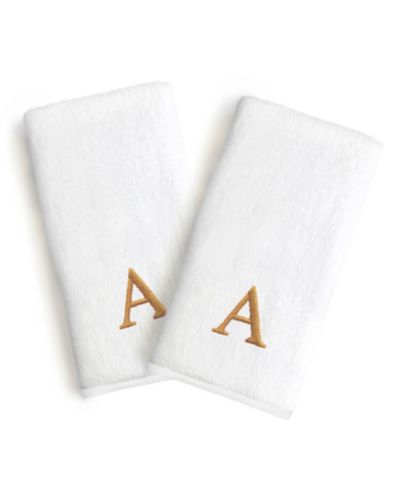 Полотенца для рук Linum Home Bookman Gold Font Monogrammed 100% Turkish Cotton, 16" x 30"
