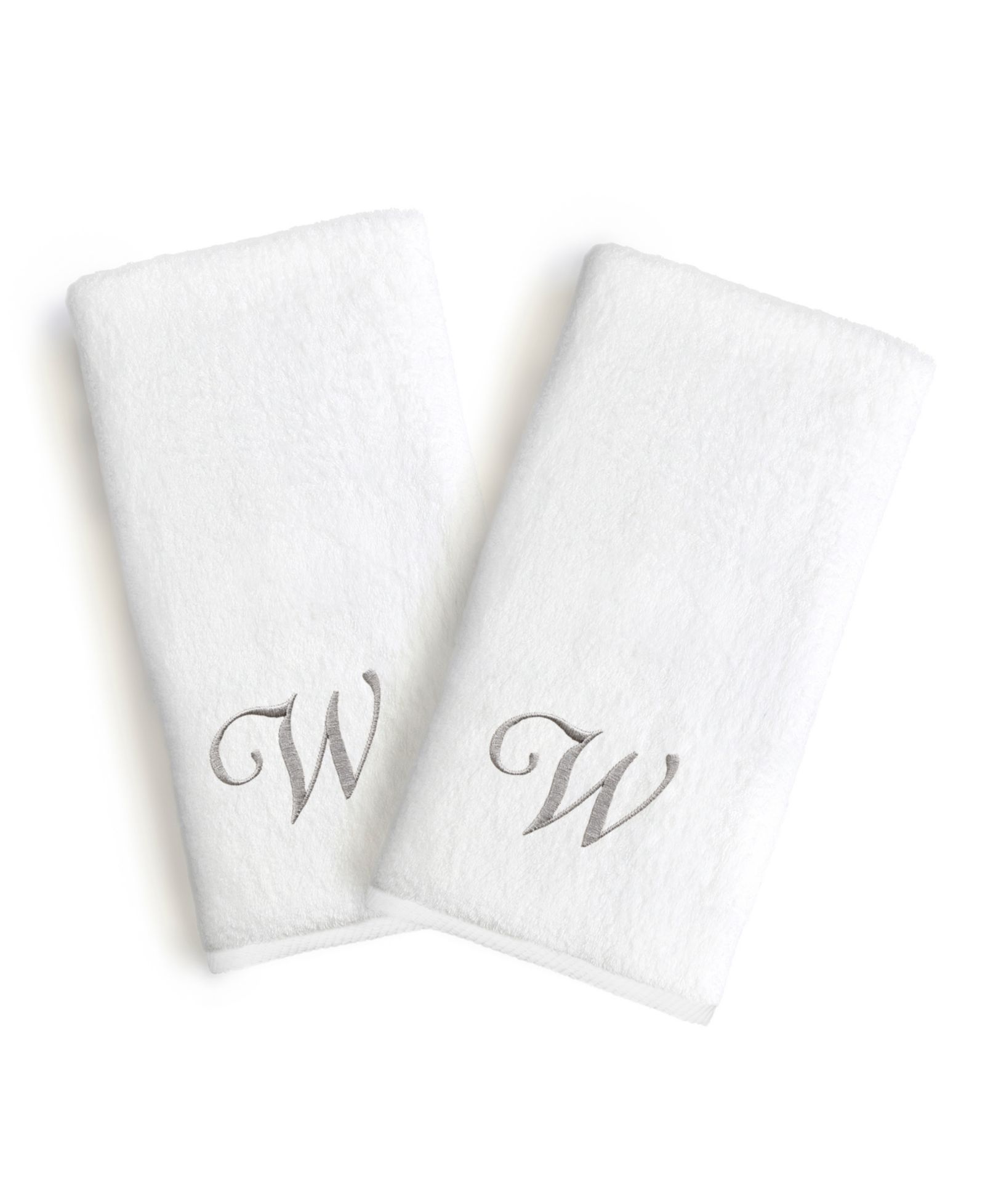 Linum Home Linum Font Monogrammed Luxury Turkish Cotton Novelty 2-Piece Hand Towel Set