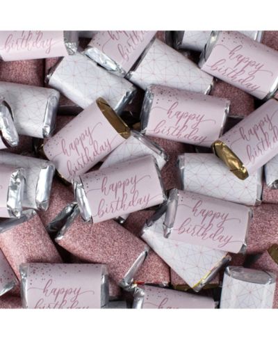Just Candy Rose Gold Happy Birthday Candy Hershey's Chocolate Mix, 108 Pieces