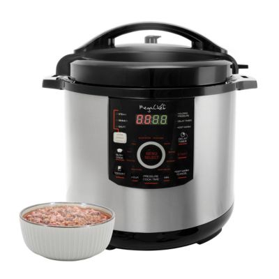 MegaChef Цифровая скороварка из стали 12 Quart с 15 программами и стеклянной крышкой