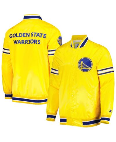 Мужская университетская куртка Starter Gold Golden State Warriors Slider Satin Full-Snap