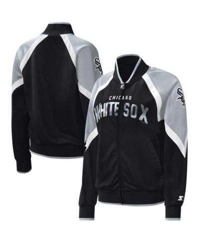 Женская спортивная куртка Starter Chicago White Sox Black Raglan Full-Zip