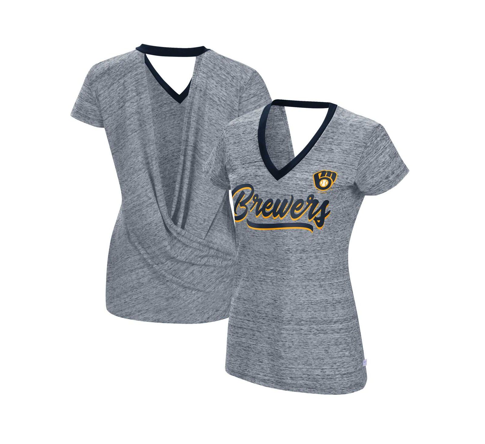 Touch Женская футболка с V-образным вырезом Milwaukee Brewers, темно-синяя