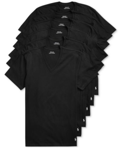 Мужские классические V-образные майки Polo Ralph Lauren, упаковка 5+1
