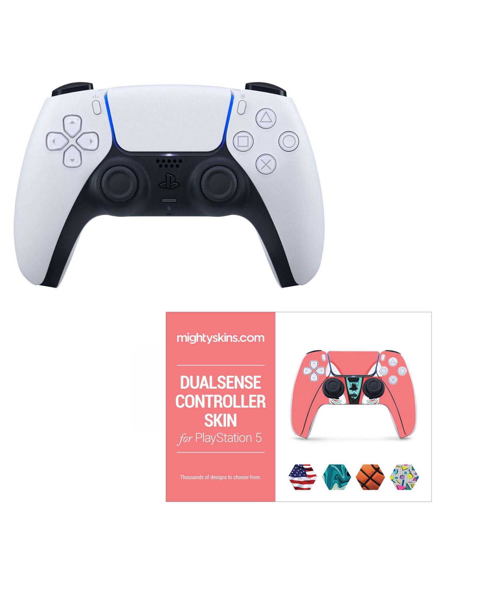 Playstation DualSense PS5 Wireless Controller with Mighty Skins Voucher