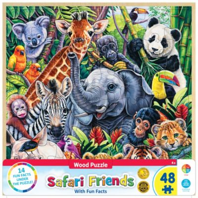 Деревянный пазл MasterPieces Safari Friends, 48 деталей
