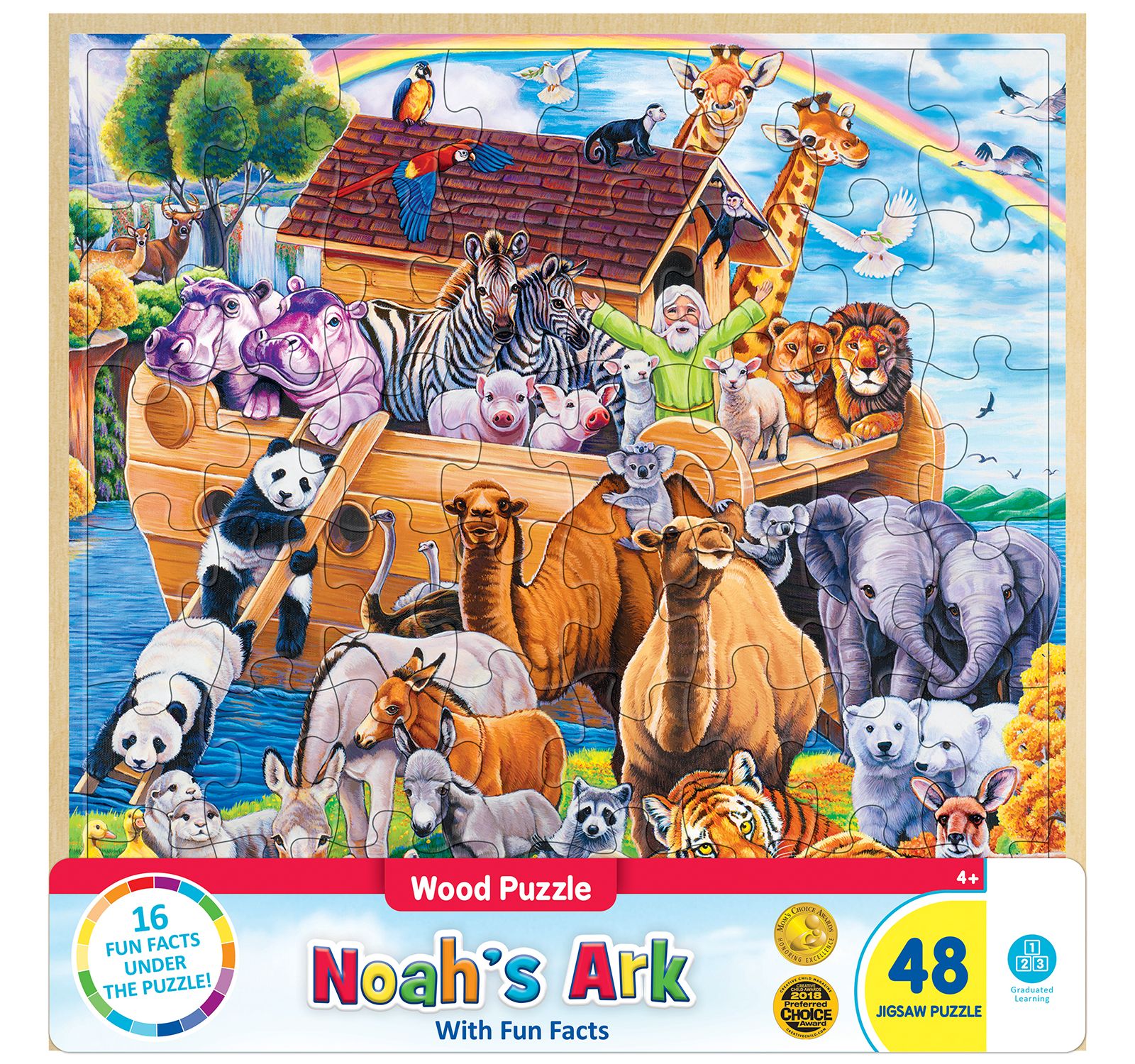 Деревянный пазл MasterPieces Wood Fun Facts - Noah's Ark 48 деталей