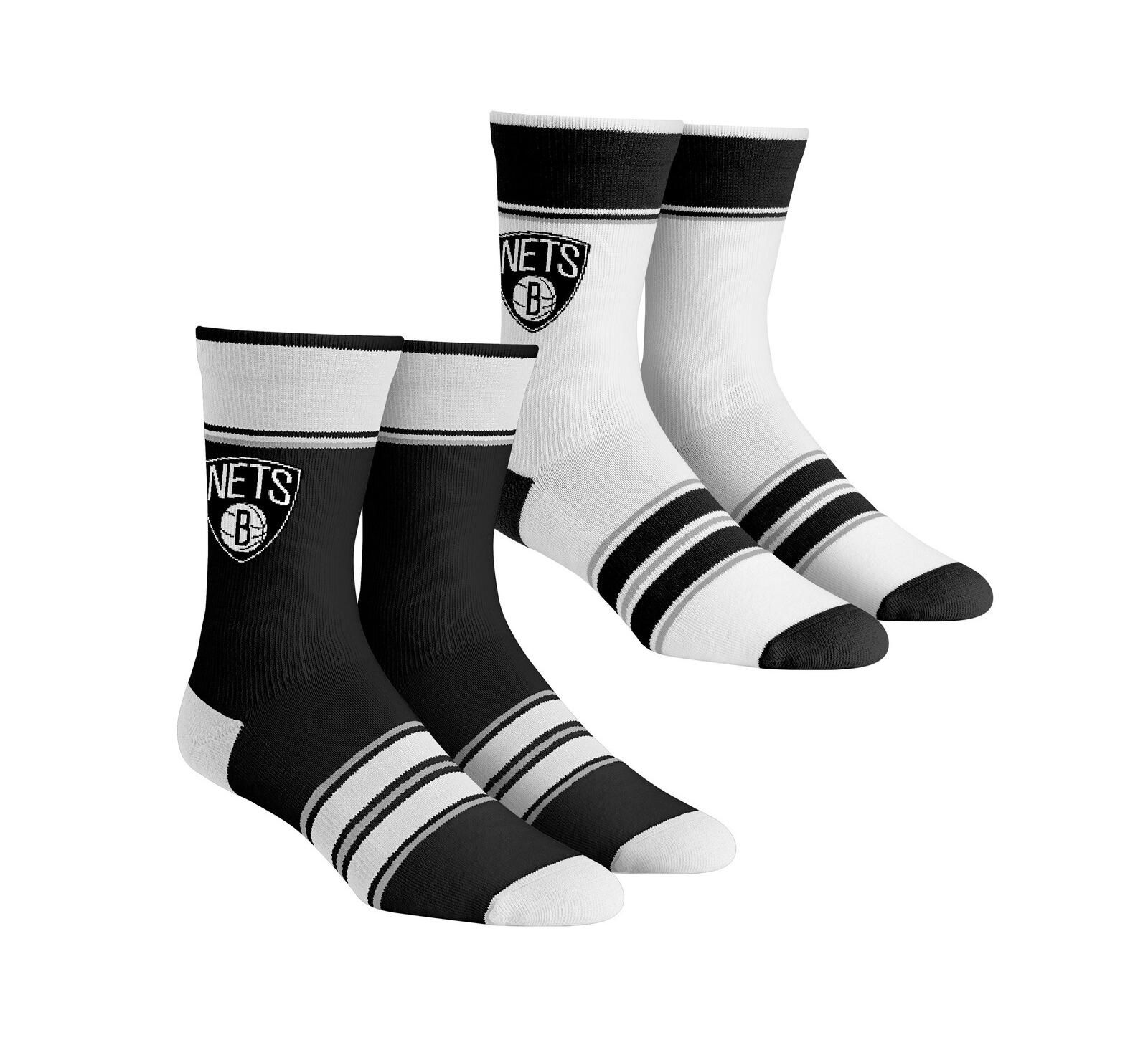 Набор детских носков Rock 'Em Socks Brooklyn Nets Multi-Stripe, 2-Pack
