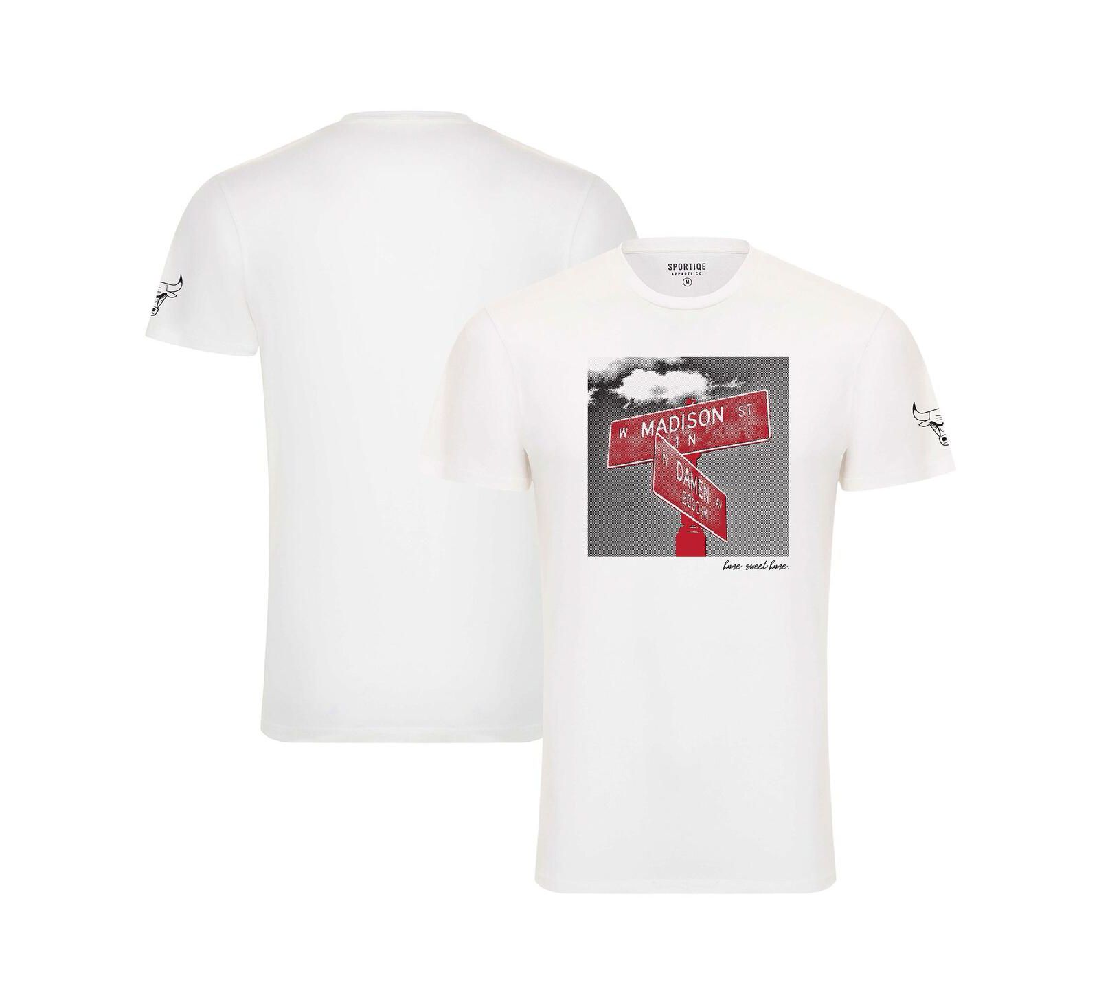 Men's and Women's Sportiqe White Chicago Bulls 1966 Collection Bingham T-shirt