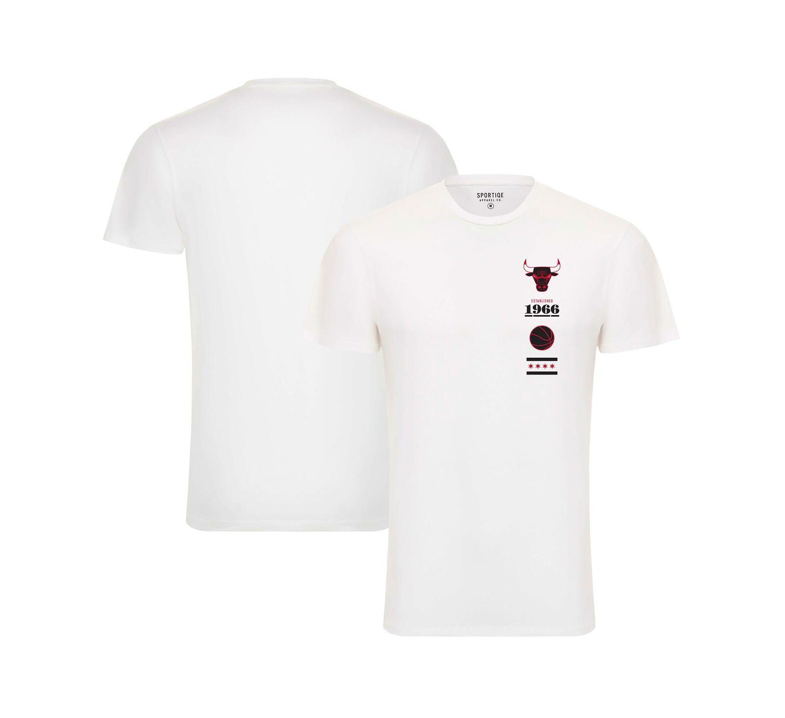Футболка Sportiqe White Chicago Bulls 1966 Collection City Flag Bingham для мужчин и женщин