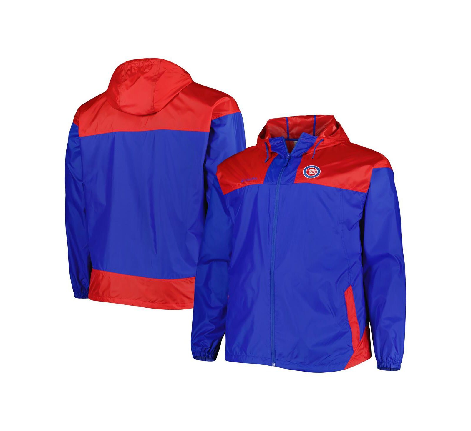 Мужской ветровка Columbia Royal Chicago Cubs Flash Forward Challenger Big and Tall Omni-Shade Full-Zip