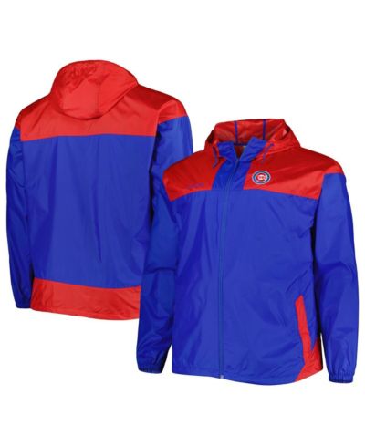 Мужской ветровка Columbia Royal Chicago Cubs Flash Forward Challenger Big and Tall Omni-Shade Full-Zip
