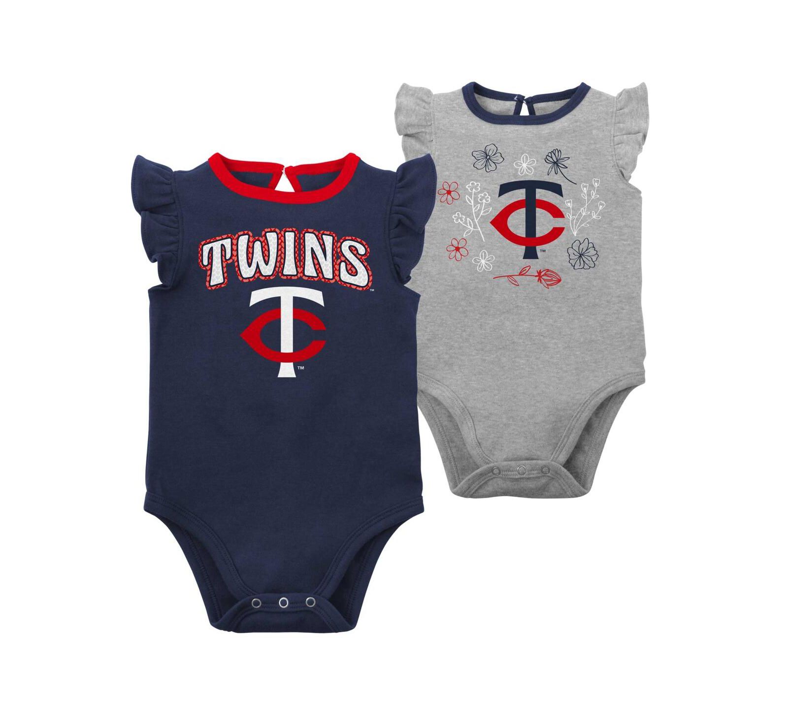 Набор боди для младенцев и детей Minnesota Twins, 2 шт, темно-синий и серый
