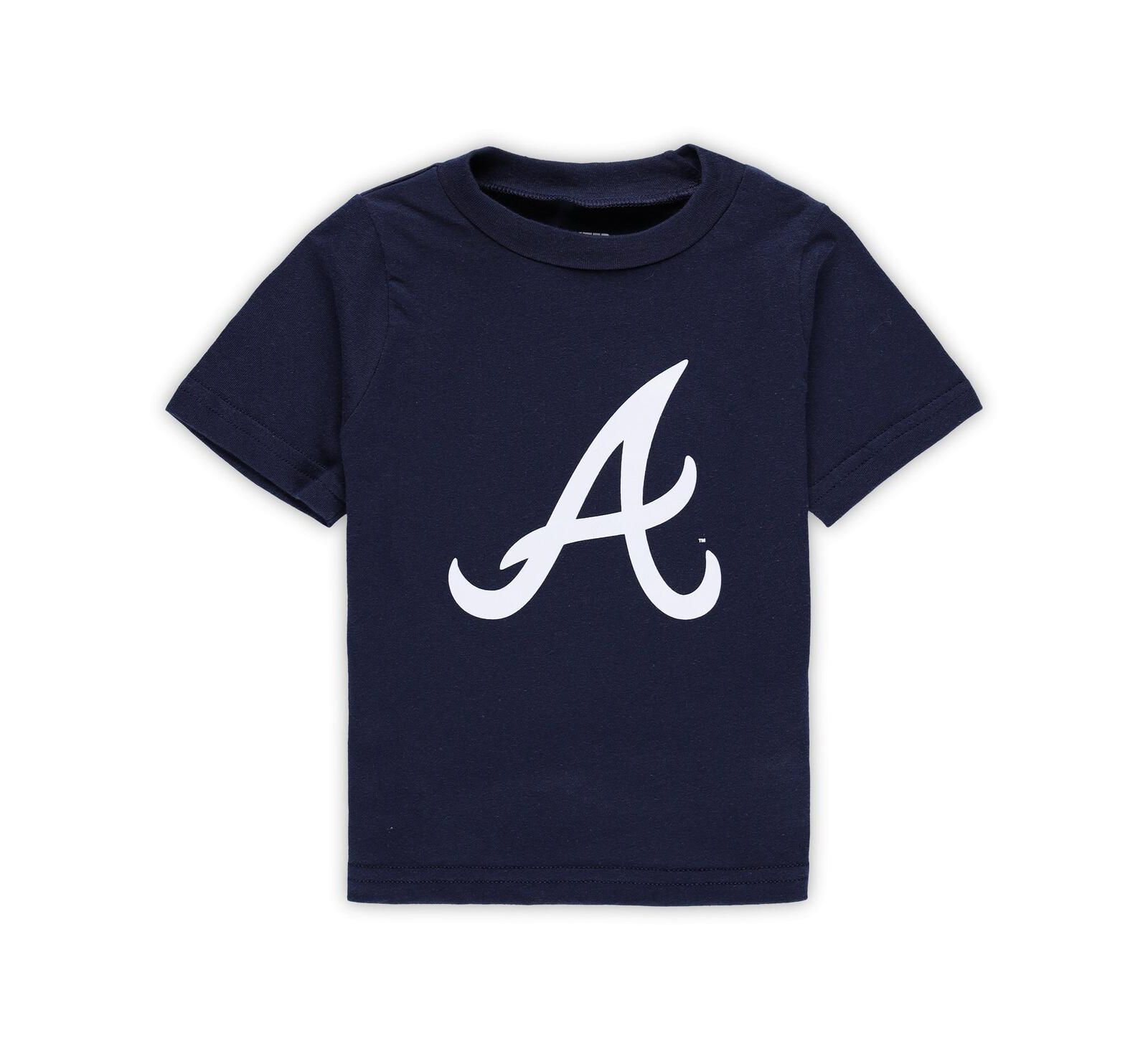 Outerstuff Детская футболка Atlanta Braves с основным логотипом, темно-синяя