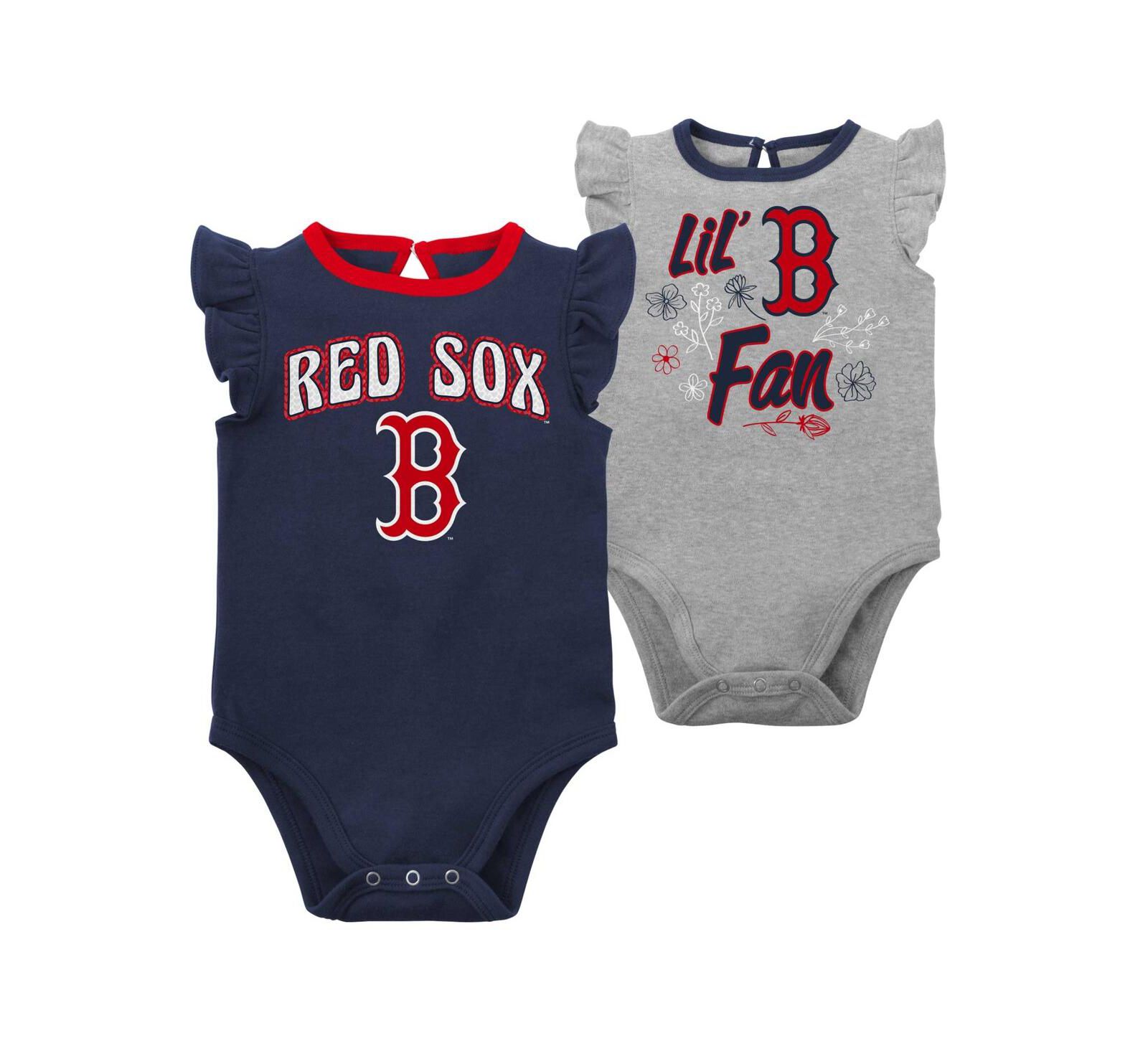 Набор боди для новорожденных и младенцев Boston Red Sox, темно-синий и серый меланж, 2 штуки