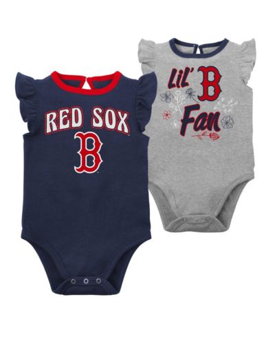 Набор боди для новорожденных и младенцев Boston Red Sox, темно-синий и серый меланж, 2 штуки