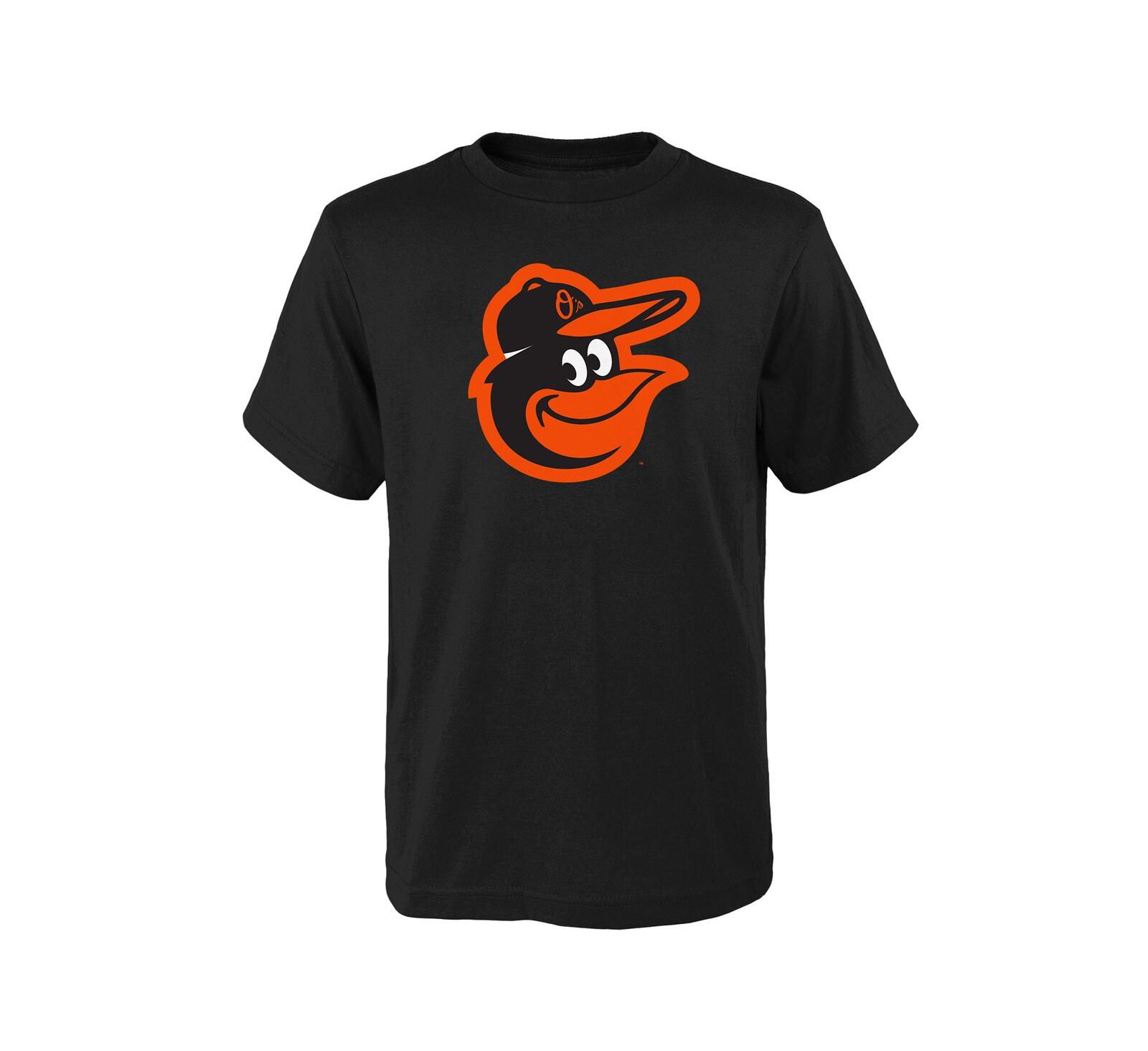 Big Boys and Girls Black Baltimore Orioles Logo Primary Team T-shirt
