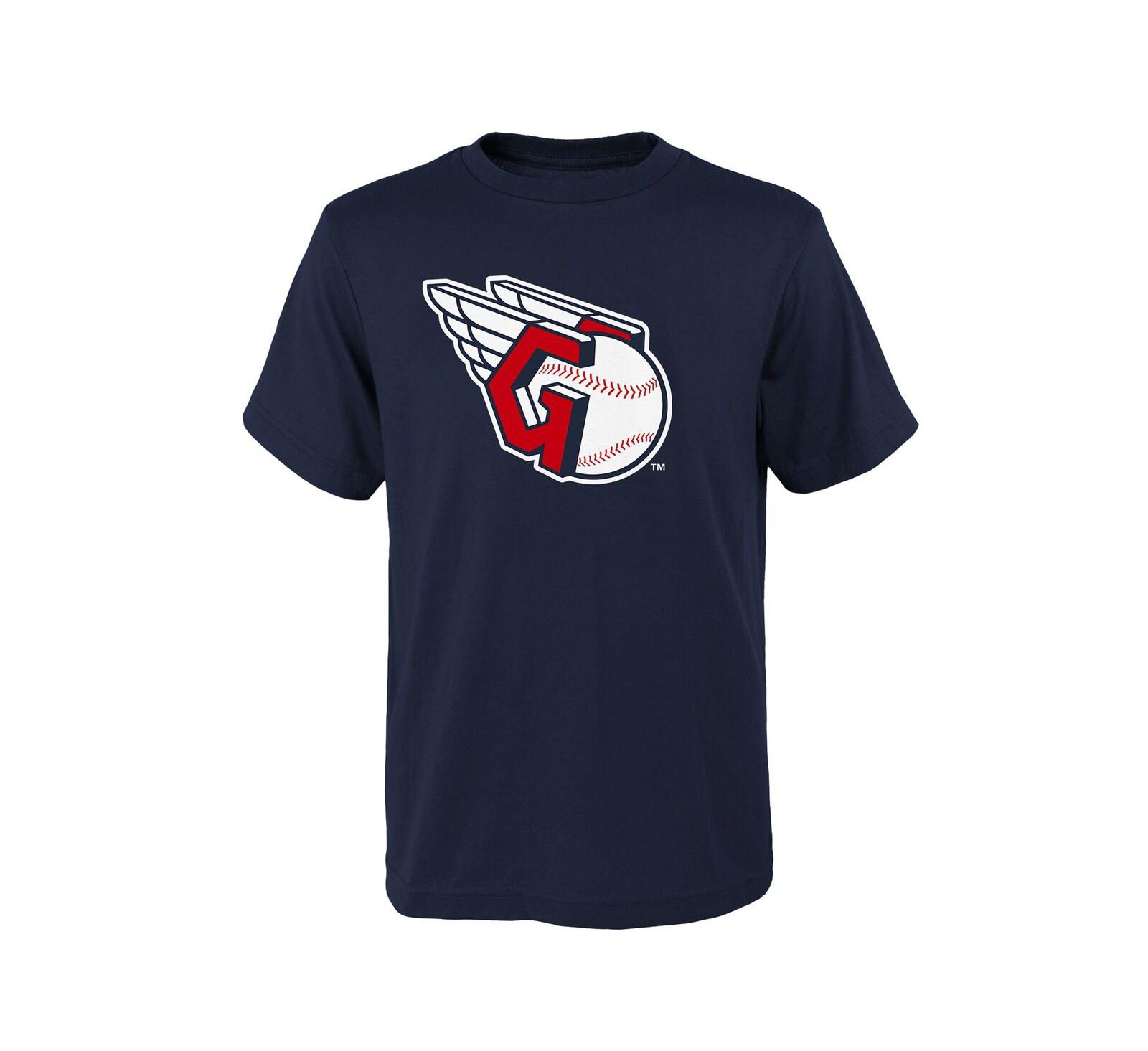 Футболка Outerstuff Big Boys and Girls Navy Cleveland Guardians Logo Primary Team