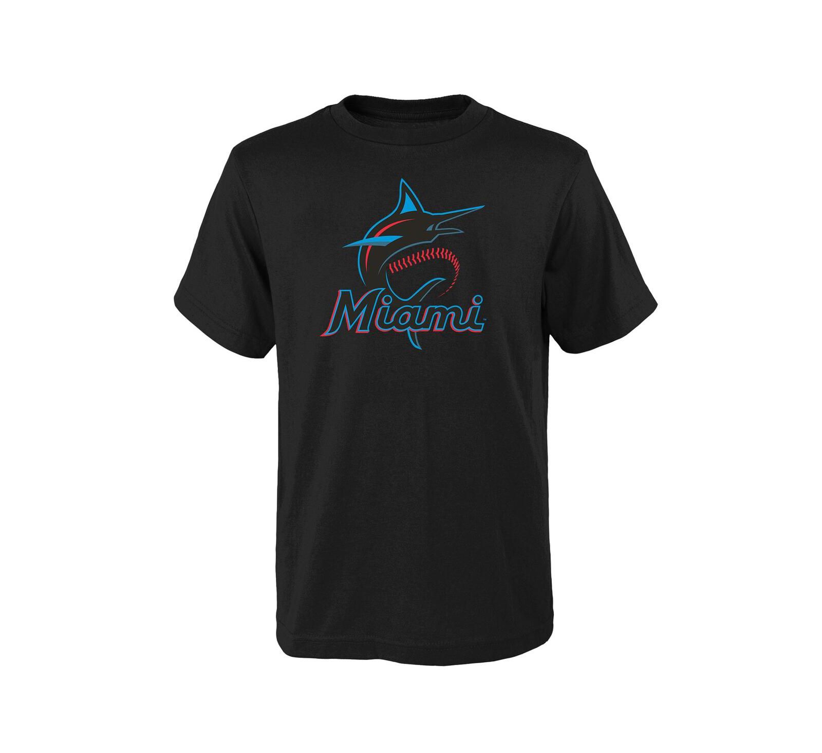 Outerstuff Детская футболка с логотипом Miami Marlins черного цвета