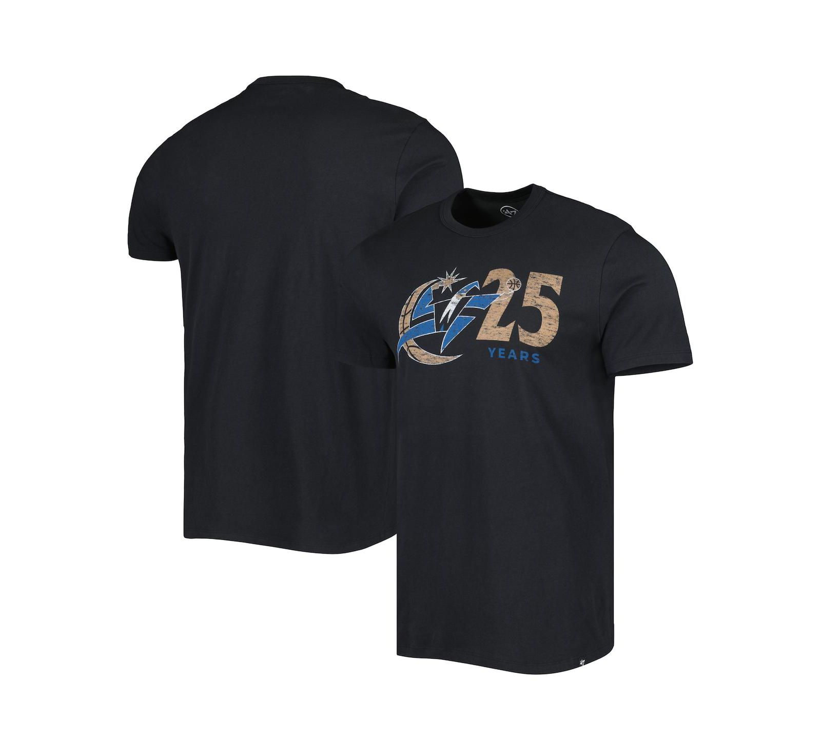 Men's '47 Brand Black Washington Wizards 25th Anniversary T-shirt