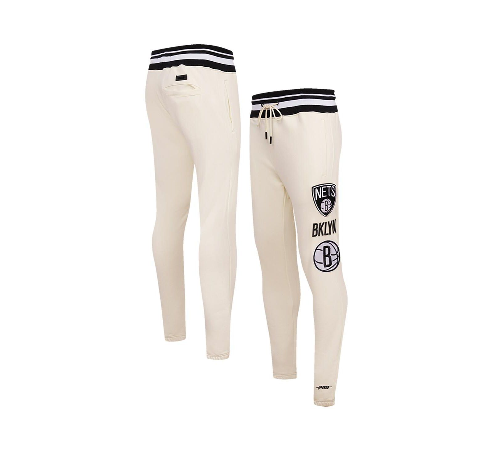 Men's Pro Standard Cream Brooklyn Nets Retro Classic Fleece Sweatpants