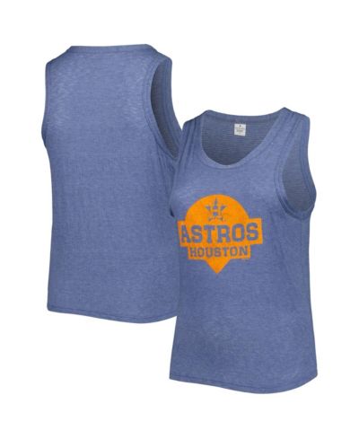 Женский топ Soft As A Grape Navy Houston Astros Plus Size High Neck Tri-Blend без рукавов