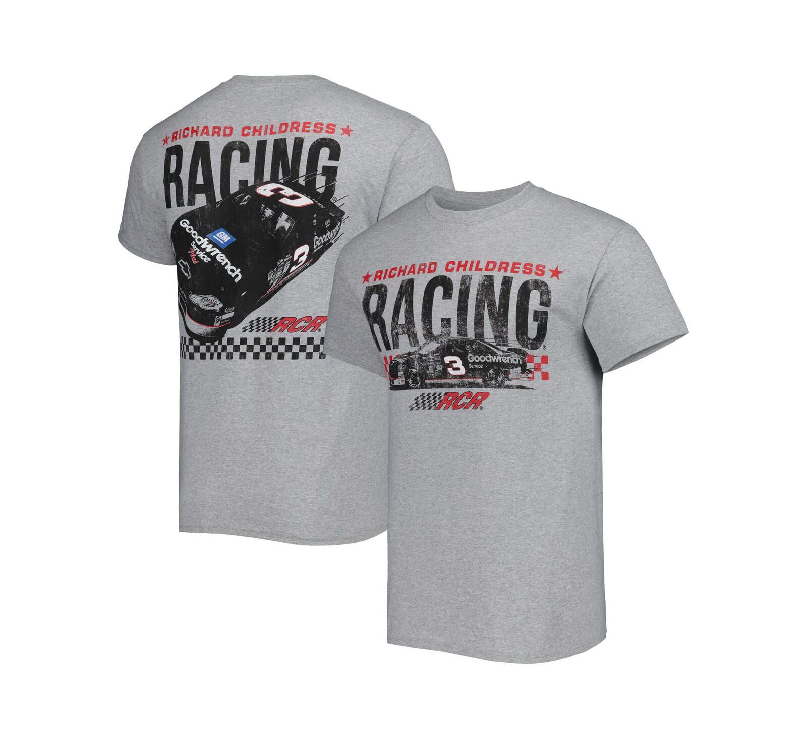 Men's Checkered Flag Sports Heather Gray Richard Childress Racing Goodwrench Two-Sided Car T-shirt