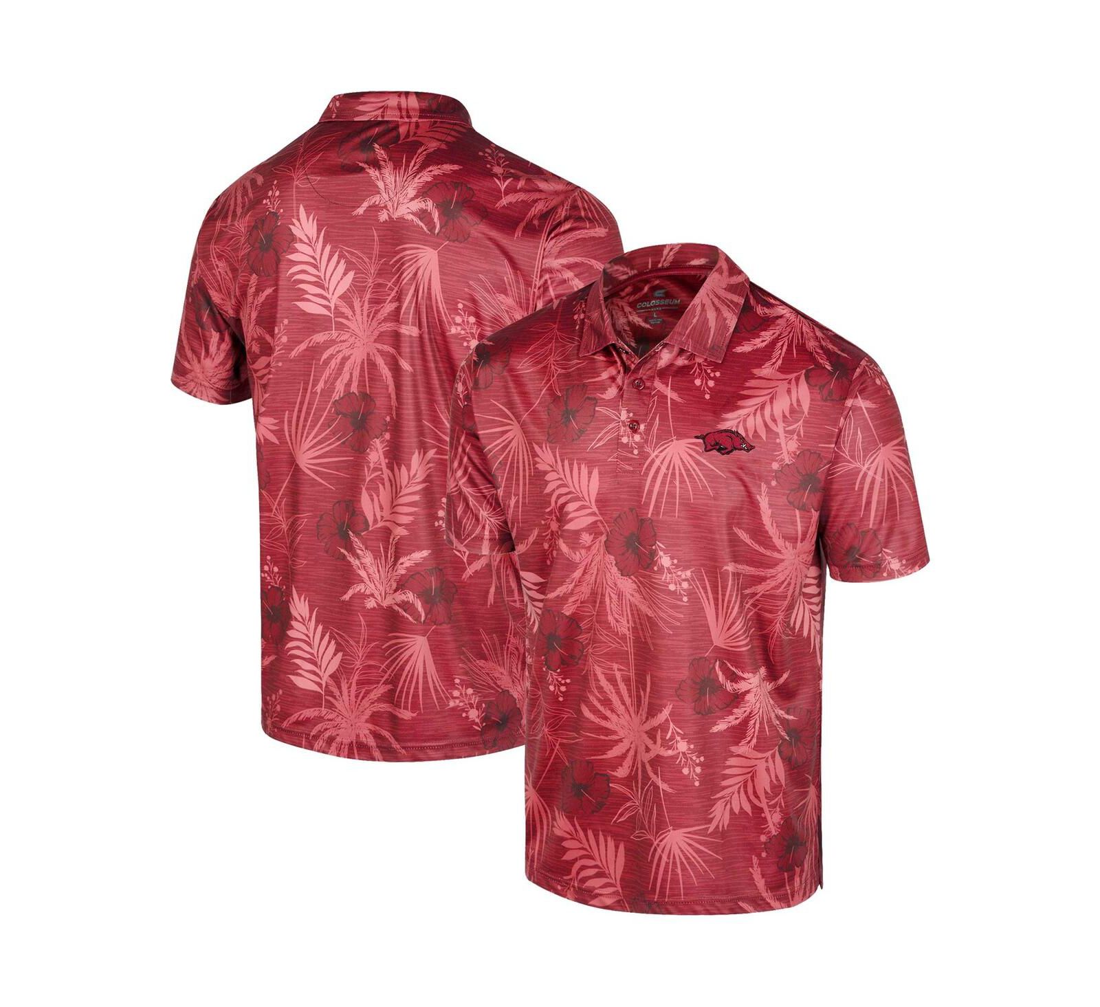 Men's Colosseum Cardinal Arkansas Razorbacks Palms Team Polo Shirt