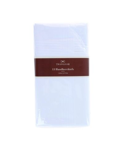 Мужские хлопковые платки TRAFALGAR Baker's Dozen White 16 x 16 (13 Pack)