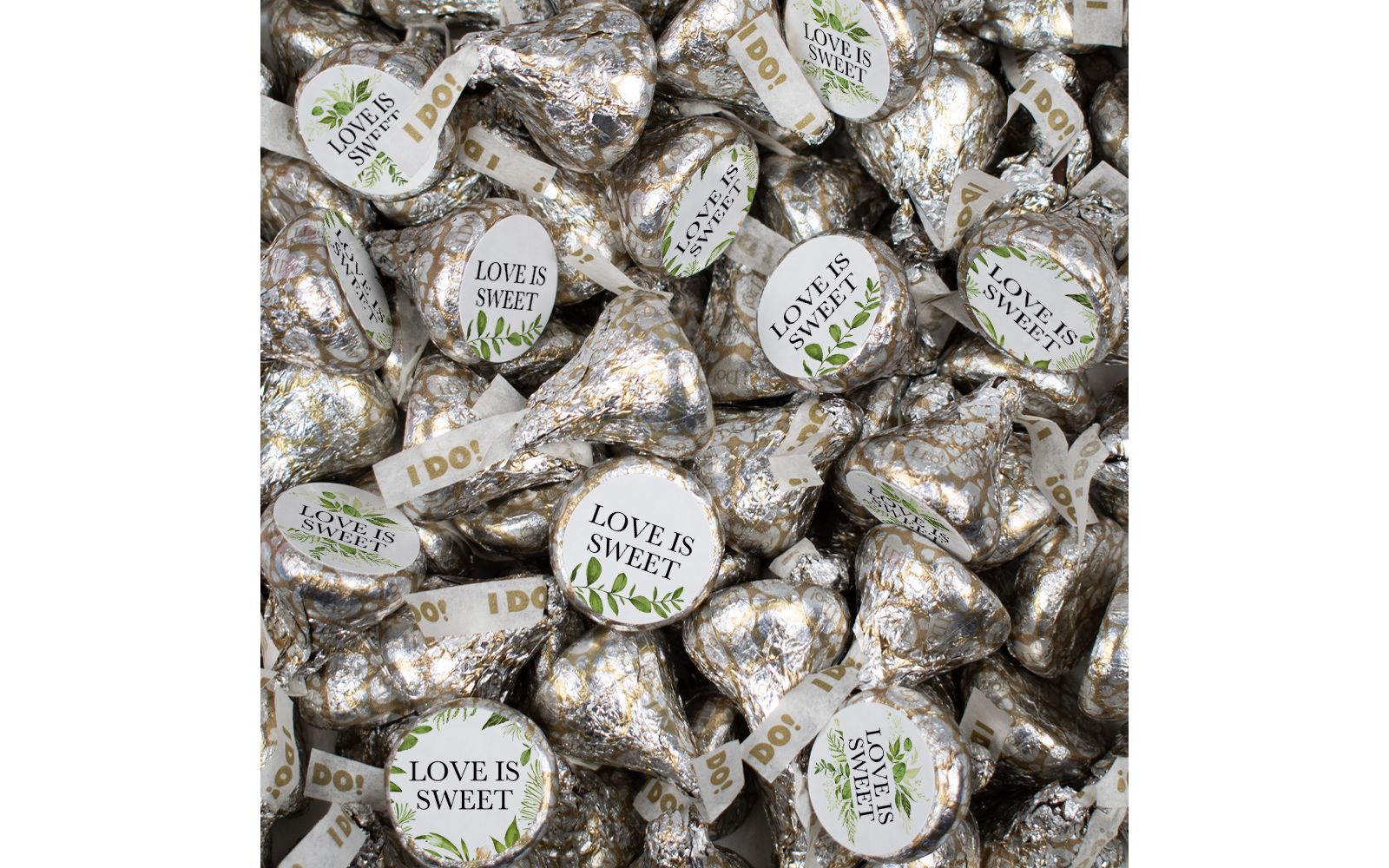 Just Candy Wedding Candy Favors Hershey's Kisses Milk Chocolate - Candy Included - Assembly Required, 75 Pieces