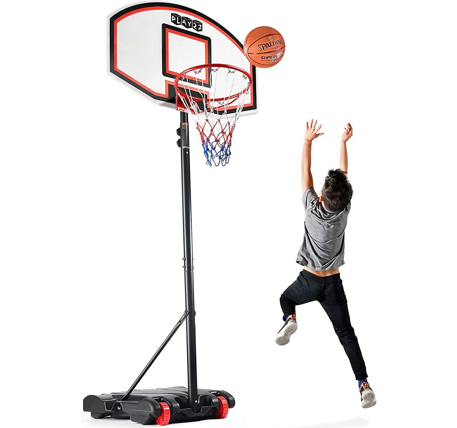 Kids Adjustable Basketball Hoop Height 5 - 7 FT - Portable Basketball Hoop