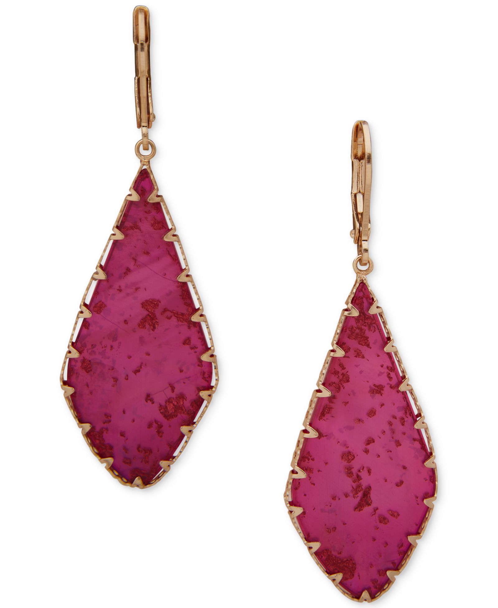 Серьги lonna & lilly Gold-Tone Framed Flat Stone Drop