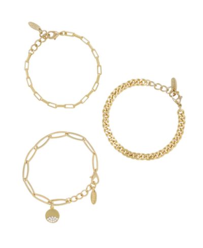 ETTIKA Набор браслетов Power of Three с напылением 18K Gold, 3 шт