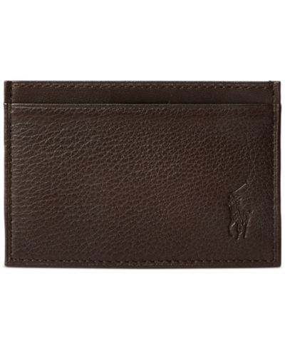 Мужской кожаный картхолдер Polo Ralph Lauren Pebbled Leather
