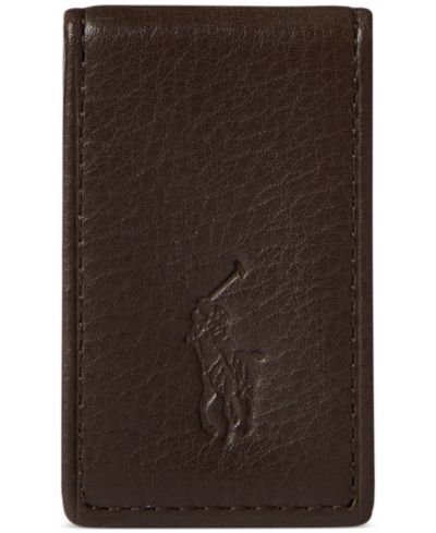 Мужской зажим для денег Polo Ralph Lauren из зернистой кожи