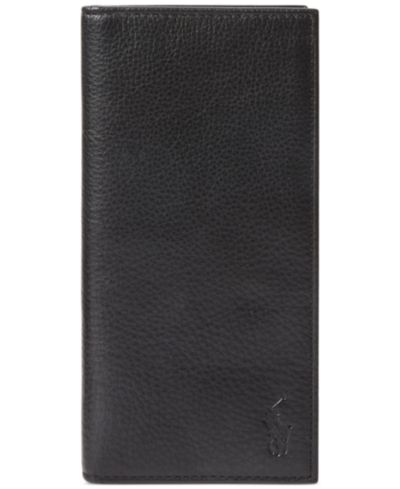 Мужской узкий кошелек Polo Ralph Lauren Pebbled Leather