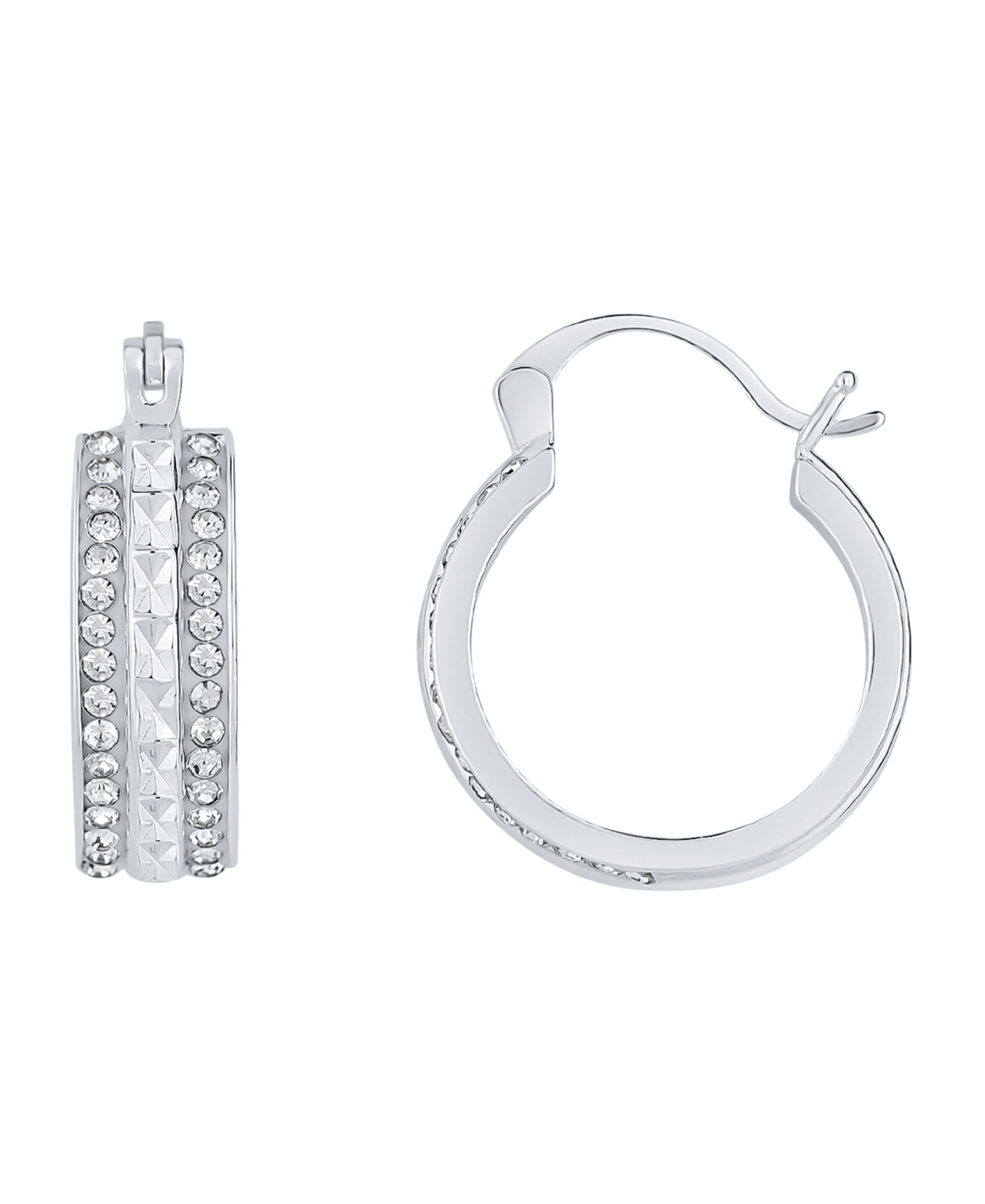 And Now This Серьги-кольца Crystal Silver Plated
